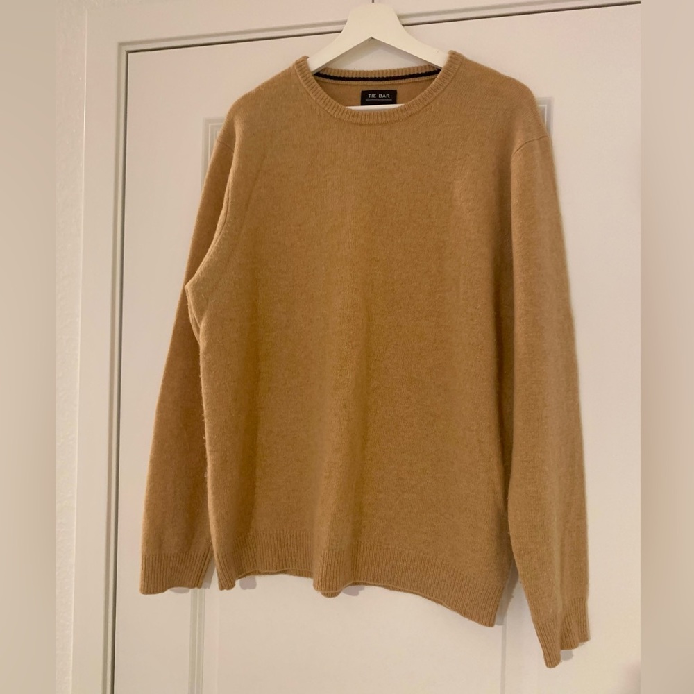MOVING SALE | New The Tie Bar 100% Wool Camel Men’s Crewneck Sweater, Size XL